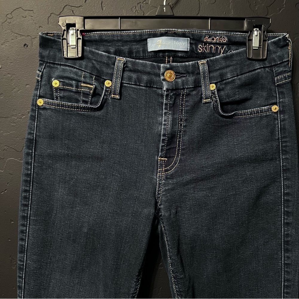 7 jeans B(AIR) ANKLE SKINNY IN STREAM Size:27 Color: Blue skinny jeans mid-rise - Picture 3 of 9